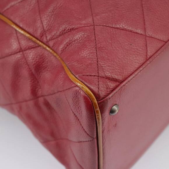 CHANEL Matelasse Boston Bag Caviar Skin Red CC - Picture 15 of 16